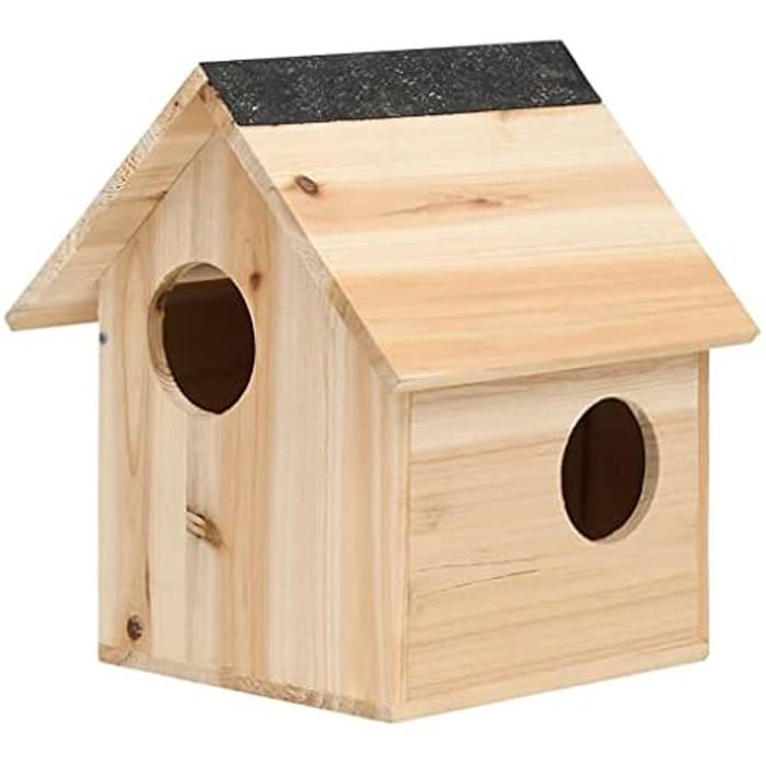 Maison pour écureuils - Butifooy - Bois de Sapin Massif - 26x25x29 cm - Marron - Petit animal