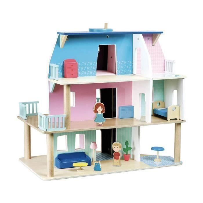 Maison de poupée en bois VILAC - Unique Coloris - 50x45x28 cm - Jouet pour enfant fille de 3 ans et plus