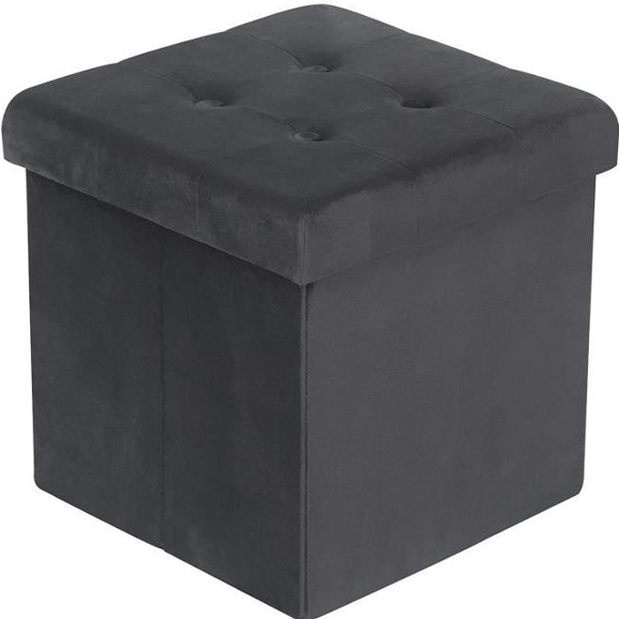 WOLTU Tabouret Pouf de Rangement en Velours Coffre Repose-Pied Pliable 37 5x37 5x38cm Gris WOLTU Tabouret Pouf de Rangement en Velours Coffre Repose-Pied Pliable 37 5x37 5x38cm Gris