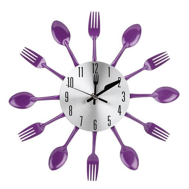 Décoration Murale Cuisine – Fourchette Et Couteau En Métal – 60 Cm – Argenté
