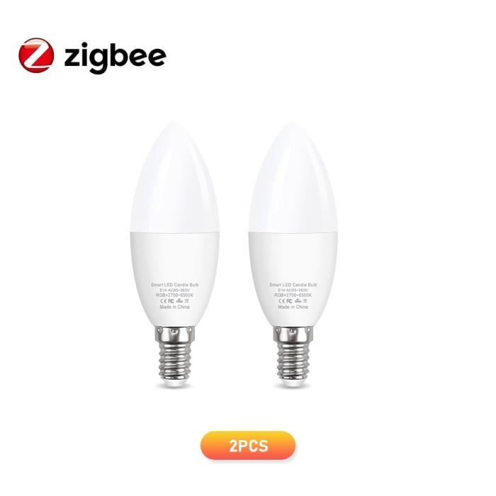 AMPOULE LED,Zigbee 2pcs E14Ampoule Led intelligente E14 Tuya Zigbee