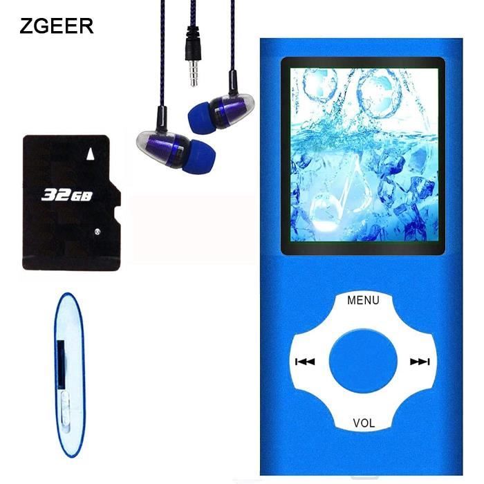 Lecteur MP3 / MP4 Bluetooth 5.0 Avec Carte Mémoire 32 Go, écran LCD 1,8