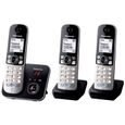PANASONIC - KXTG6823 - Téléphone sans fil trio - Fonction réduction de bruit - Blocage sélectif - Répondeur - Gris et noir-1