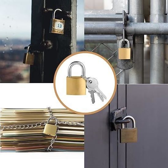 2 Cadenas à Clé Identique 38mm - Sécurité Renforcée Pour Casiers, Valises, Portails Et Garages