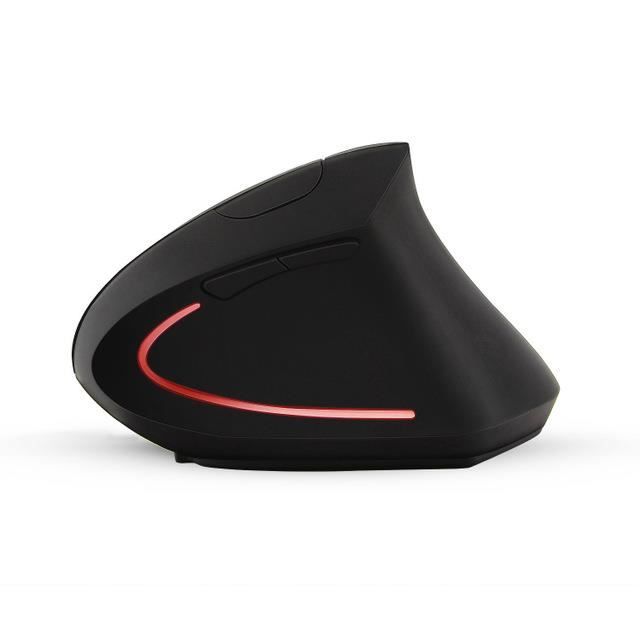 Souris verticale ergonomique LogiLink - optique et sans fil - rouge et noire