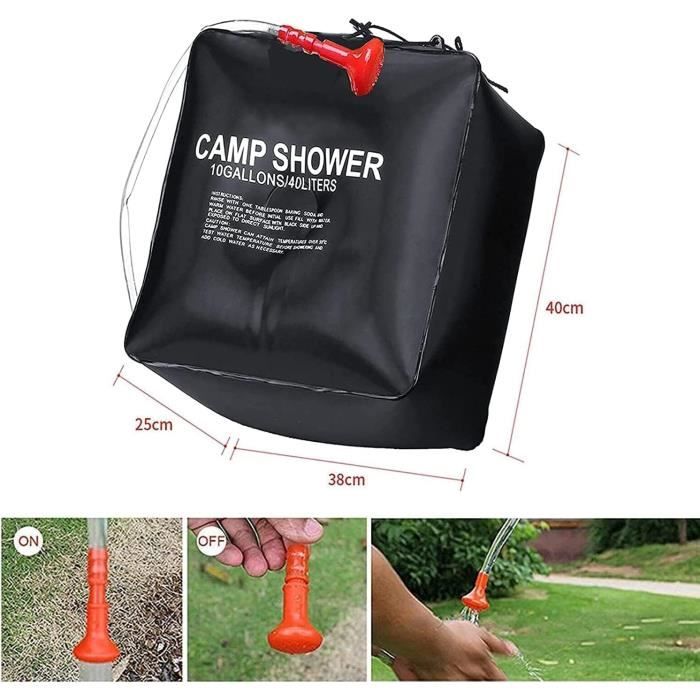 Acheter Sac de douche de Camp 20L, chauffage à l'énergie solaire, Portable, pliable, sac de bain extérieur, voyage, randonnée, escalade, sac à eau en PVC, équipement de Camping