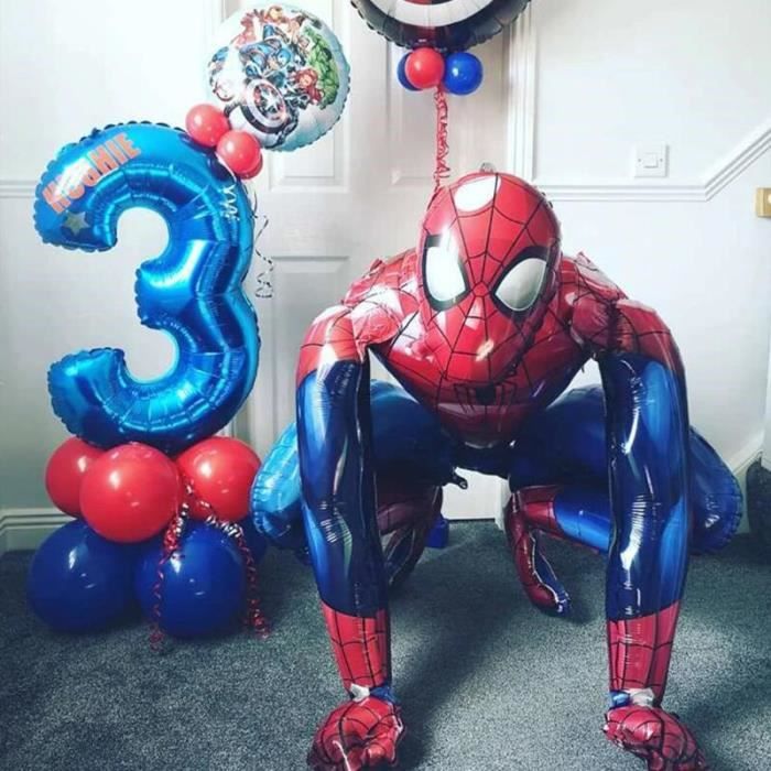 Taille 5 Ballon spiderman super hero en aluminium 3D, décoration de fête d' anniversaire, jouet pour enfants, réception-cadeau pou - Cdiscount Maison