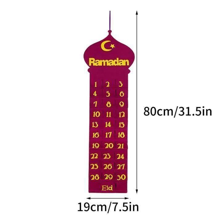 Décorations de Ramadan, Calendrier du compte à rebours Ramadan Eid Mubarak, ornement en acrylique, décoration de fête(Black Décorations de Ramadan, Calendrier du compte à rebours Ramadan Eid Mubarak, ornement en acrylique, décoration de fête(Black
