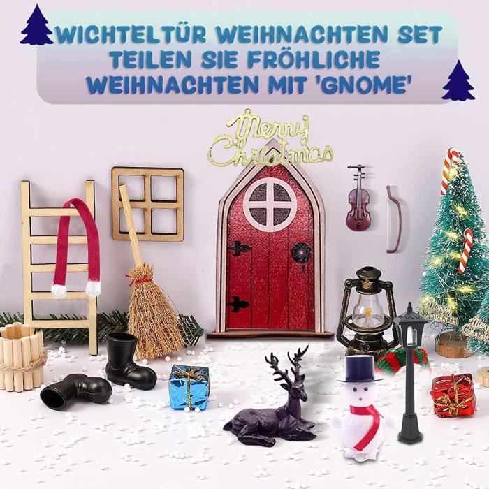 Lot De 15 Accessoires Miniatures Lutin De Noël 1/12 - Bonbons, Lait, Chips, Beignets - Pour Maison De Poupée, Porte De Lutin, Déco DIY