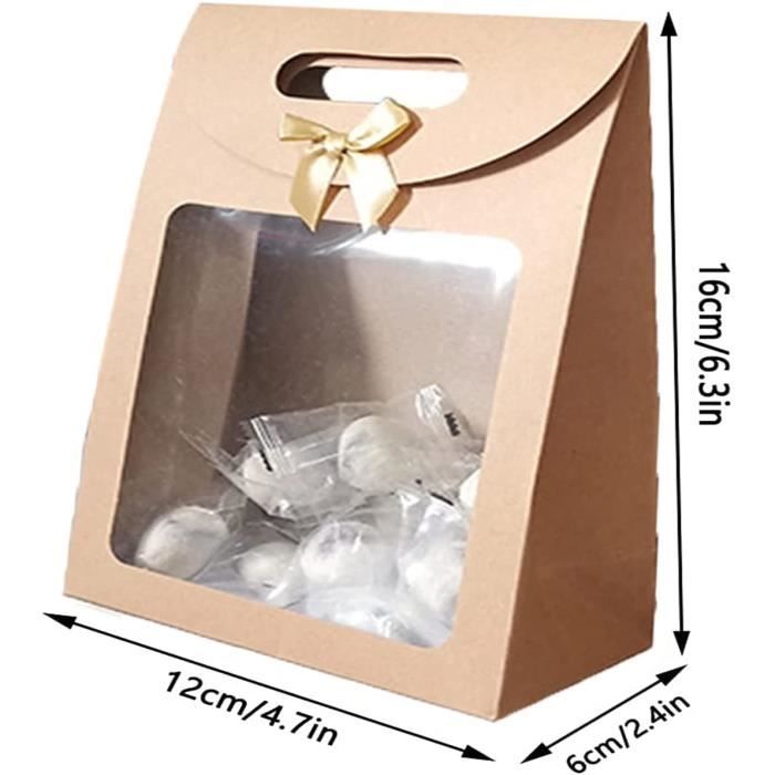 Sac Papier Kraft Fenêtre PVC Poig. Corde Oeillet De Fermeture