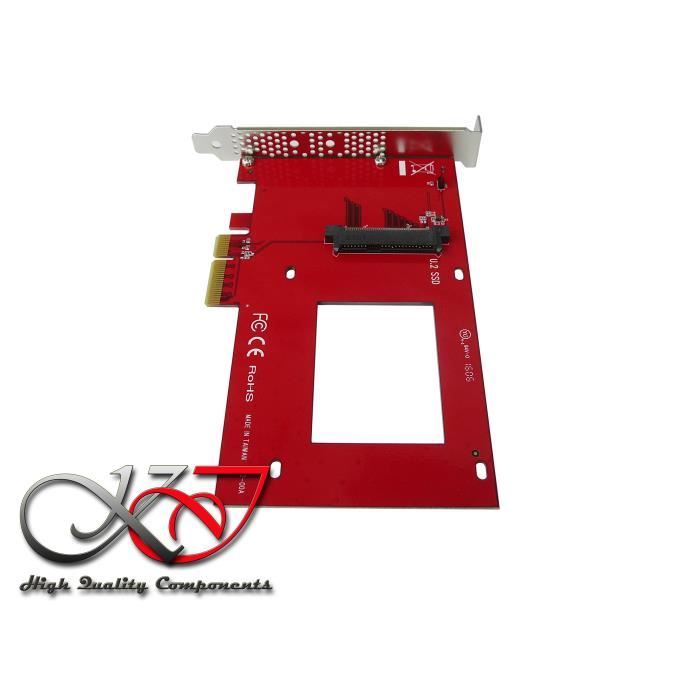 Adaptateur PCIe X4 Pour SSD M.2 NVMe/AHCI - Installation Verticale, Compatible 2230/2242/2260/2280, Sans Pilote