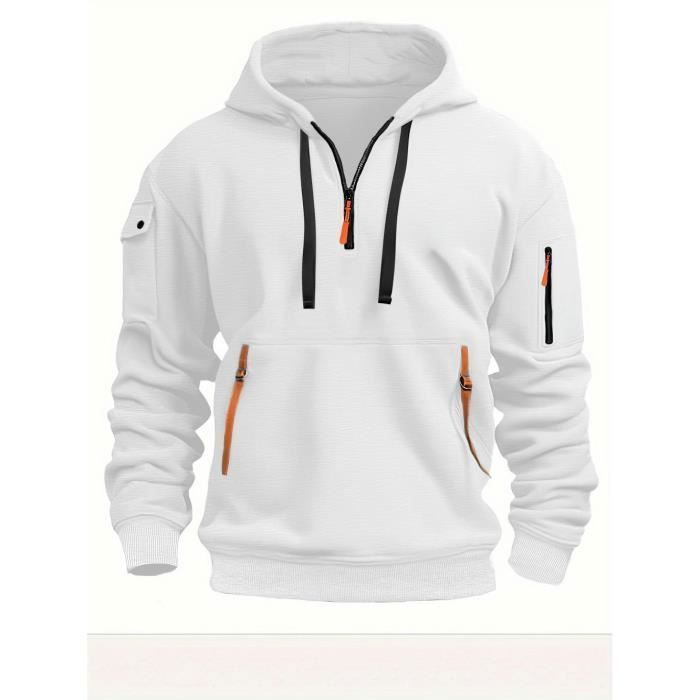 Veste Polaire Homme Avec Capuche - Zippée, Doublure Sherpa, Poches - Chaud Pour L'hiver, Sport, Travail - Coupe Décontractée