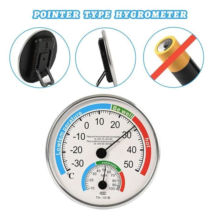 Thermomètre Mural Intérieur, Thermomètre Analogique, Thermomètre Hygromètre  Intérieur, Thermometre Interieur Design, 13cm[S304]