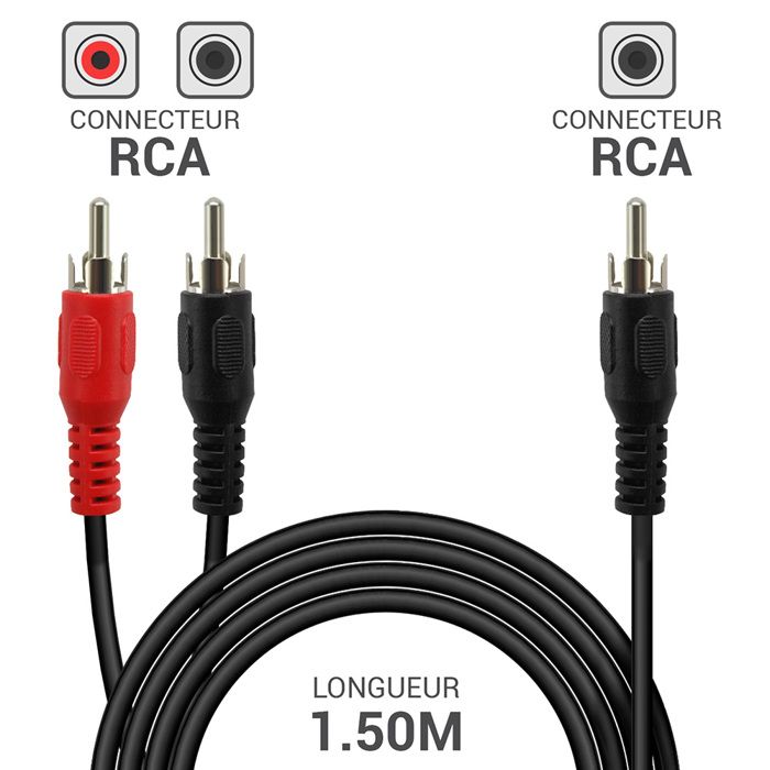 Câble Audio Rallonge RCA Mâle Femelle Stéréo 3m mètres VENDEUR FRANCAIS