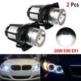 1 Paire 6000K Feux de Position Ampoule Sans Erreur Angel Eyes Halo LED Pour-BMW 3 E90 E91-2