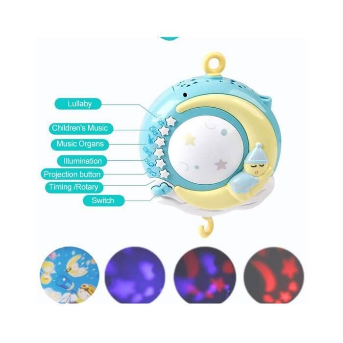 Mobile Musical Bébé Nuby Avec Ourson - 6 Berceuses - Bras Réglable Pour Lit - Rotation Douce - 9