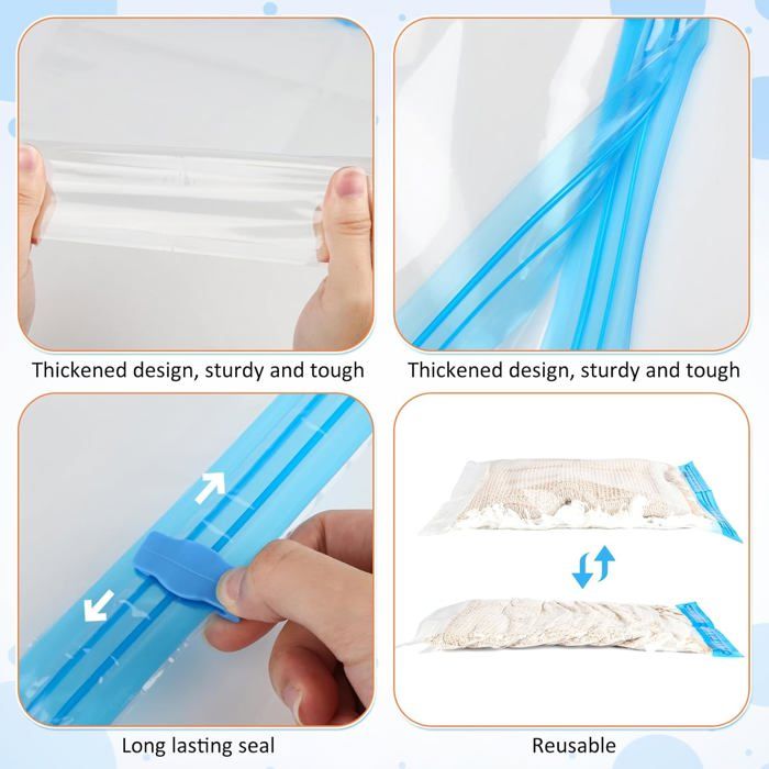 Sacs Sous Vide Pour Vêtements De Voyage, Lot De 8 Sacs De Rangement Sous Vide