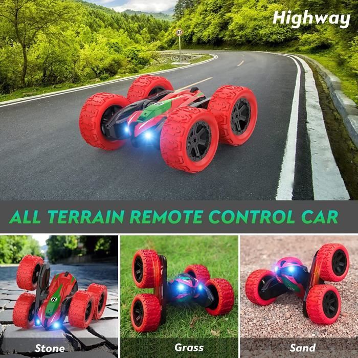 AJW-Voiture Telecommandé 4x4 Télécommandée Tout Terrain Double Face Rotation à 360 Degrés Jeu AJW-Voiture Telecommandé 4x4 Télécommandée Tout Terrain Double Face Rotation à 360 Degrés Jeu