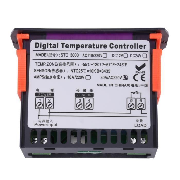 Régulateur De Température Double 220V Avec Sondes étanches - Pour Incubateur, Chauffage, Refroidissement