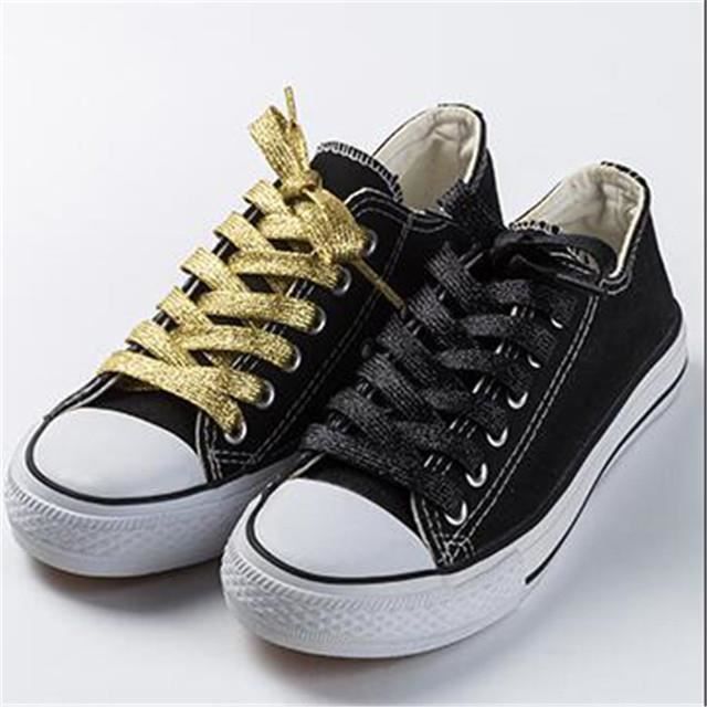 LACET DE CHAUSSURE Gold Lacets De Chaussures Plats Paillettes