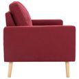 Canapé d'angle scandinave 2 places rouge bordeaux - Confortable et fixe - Moderne-3