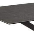 Table à manger - EMOB - Hennie - Plateau en céramique noir - Pieds croisés en métal noir mat - 6 places-3