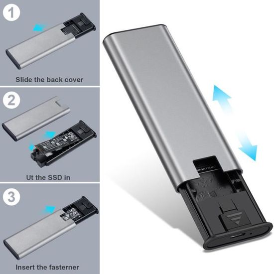 Haysenser M2 Boîtier SSD USB3.1 Type-C À M.2 NVMe SSD Disque