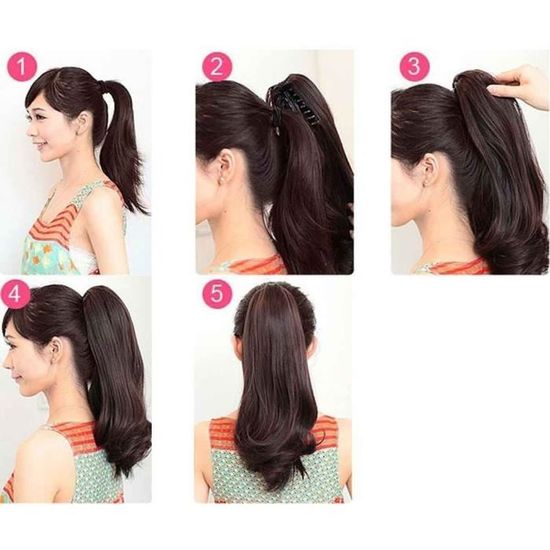 21 Marron Queue De Cheval Postiche Cheveux Avec Pince Lisse Claw On Ponytail Clip In Hair Extensions