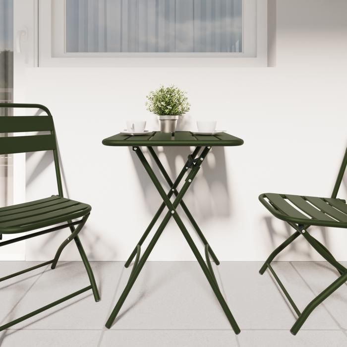 Table De Jardin Vert 48x53 Cm Aluminium Coulé VidaXL | Leroy Merlin