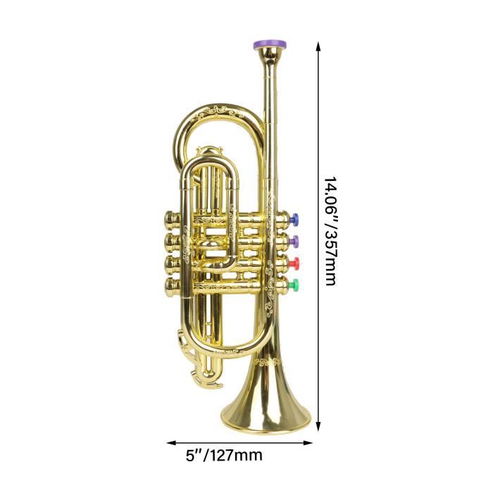 Modèle Réduit Trompette Trompette Jouet Enfant 3 Tons – Instrument Musique Plastique Métallisé, Éducatif Et Fun