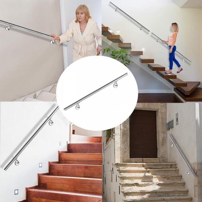 Main Courante Inox Pour Escalier - Intérieur/extérieur - Style A Blanc - Neuf