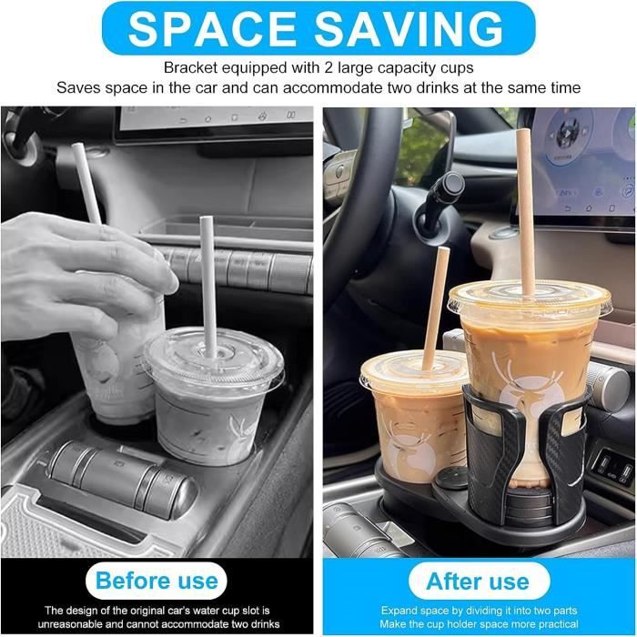 Acheter Porte-gobelet de siège de voiture 2 en 1, support de bouteille de  café, rotatif à 360 °, universel