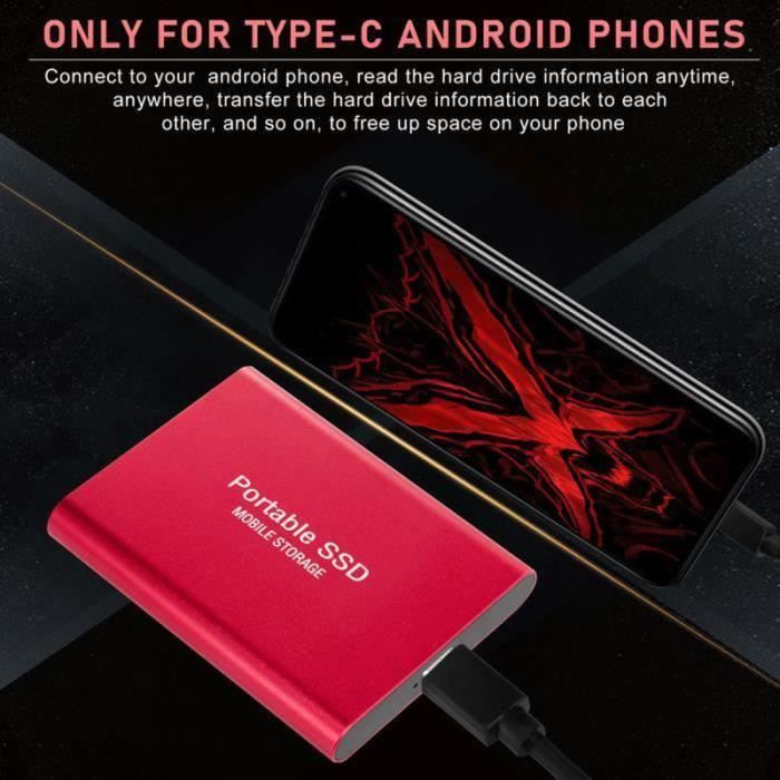 Étui Rigide Disque Dur Externe 2,5" - Protection Anti-choc EVA - Poche Filet Pour Câbles - Rouge