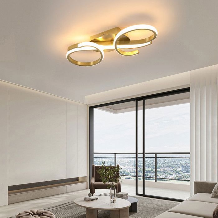 Lustre LED Moderne Art Déco 36W 6000K Blanc - Plafonnier Luxe - NEUF