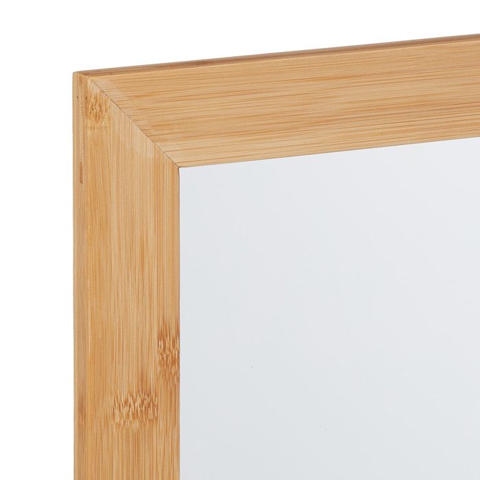 Relaxdays Miroir Mural Bambou Avec Étagère Rangement - 61,5x60x12 Cm Salle De Bain Nature