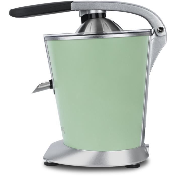 Presse-Agrumes Électrique H.Koenig AGR60 - 60W, Inox, 2 Cônes Interchangeables (Sans BPA)
