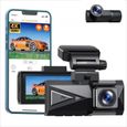 TOGUARD Caméra de voiture GPS WIFI  4k+4K dual cam Dashcam avec grand angle 340°et écran tactile,commande vocale WDR Vsion nocturne-0