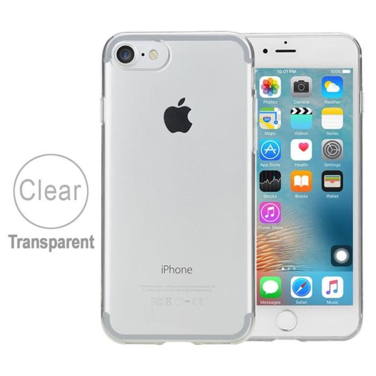 iphone 7 coque etui extra fin 0 2 mm silicone transparente noir dore transparence