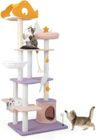 GOPLUS Arbre à Chat 167CM, avec Griffoirs en Sisal, Plateformes, Jouets, Hamac Incurvé, Mobilier Elégant pour Chats, 68x48x167cm