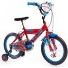 Vélo Enfant Marvel - Spiderman - Roues 16" - Age 5 à 7 ans - 2 Freins - Stabilisateurs - Rouge et Bleu - Produit HUFFY