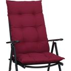DETEX Set de 6 Coussins de chaise avec dossier Bordeaux 79x50x10cm Coussin de chaise fauteuil galette Intérieur Extérieur Jardin