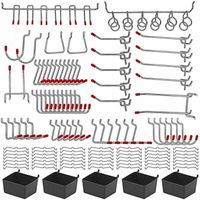 Kit d'assortiment de crochets pour panneau perforé en métal de 228 pièces Crochets pour applications de suspension de serrure