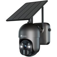 Ctronics 4MP Caméra Surveillance Solaire Sans Fil WiFi Extérieur,Vision Nocturne Couleur,PIR Détection Humaine Audio Bidirectionnel