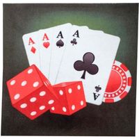 Tapis de carte de luxe - PROVENCE OUTILLAGE - Motifs poker et casino - Qualité velours - 60x60 cm