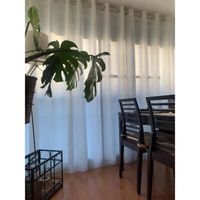 Rideaux Voilage - 140cm x 280cm - Blanc - Topfinel - pour Salon Chambre Cuisine Fenêtre