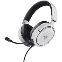 Trust Gaming GXT 498W Forta Casque PS5 / PS4 Durable, Licence Officielle Playstation 5, Casque Gamer Filaire avec Microphone, Blanc