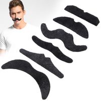 Lot de 6 fausses moustaches et barbes pour déguisement - VGEBY