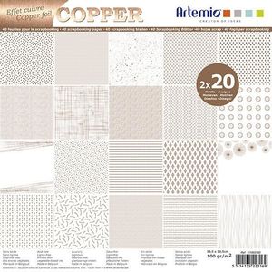 BLOC NOTE Bloc papier 30 cm Foil Cuivre 40 feuilles Multicol