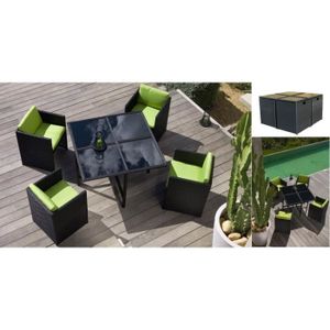 Salon De Jardin Primo Ottoman 4 Anthracite Achat Vente