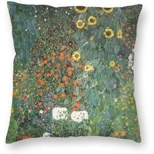 TAIE D'OREILLER Gustav Klimt Le Tournesol Taie d'oreiller carrée P